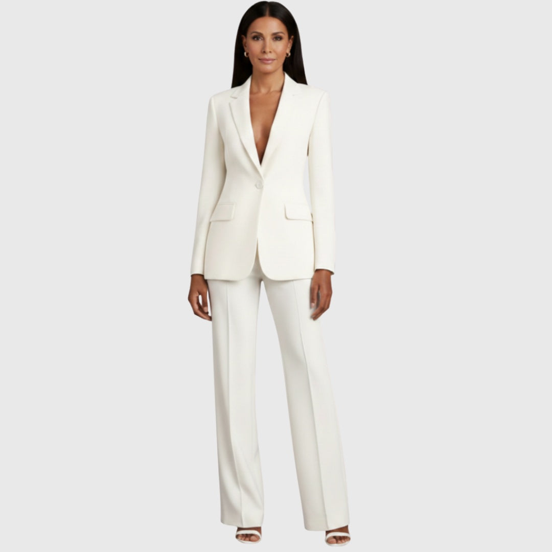 Jimena | Traje Elegante de Chaqueta Mujer Blazer Estructurado Pantalón Recto
