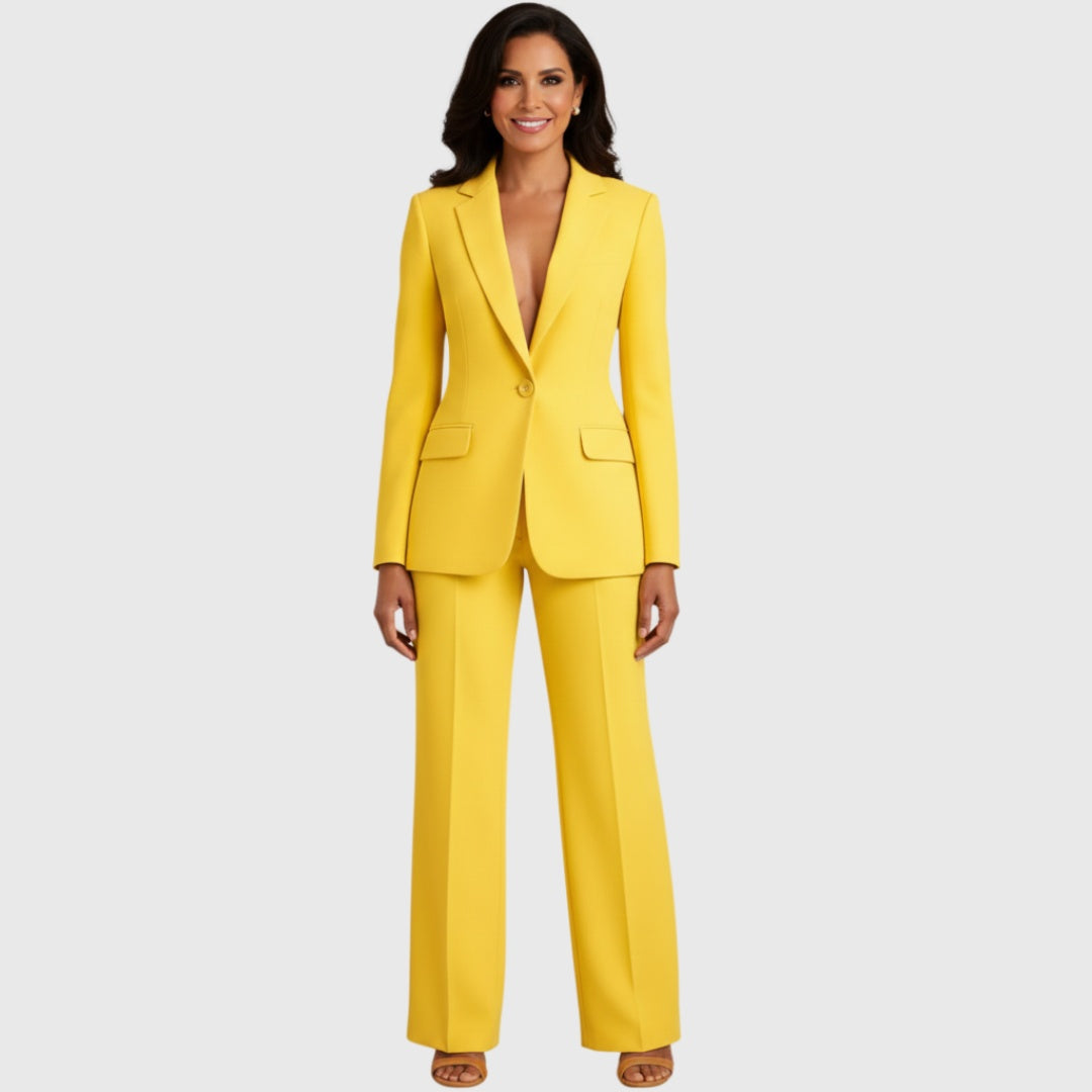 Jimena | Traje Elegante de Chaqueta Mujer Blazer Estructurado Pantalón Recto