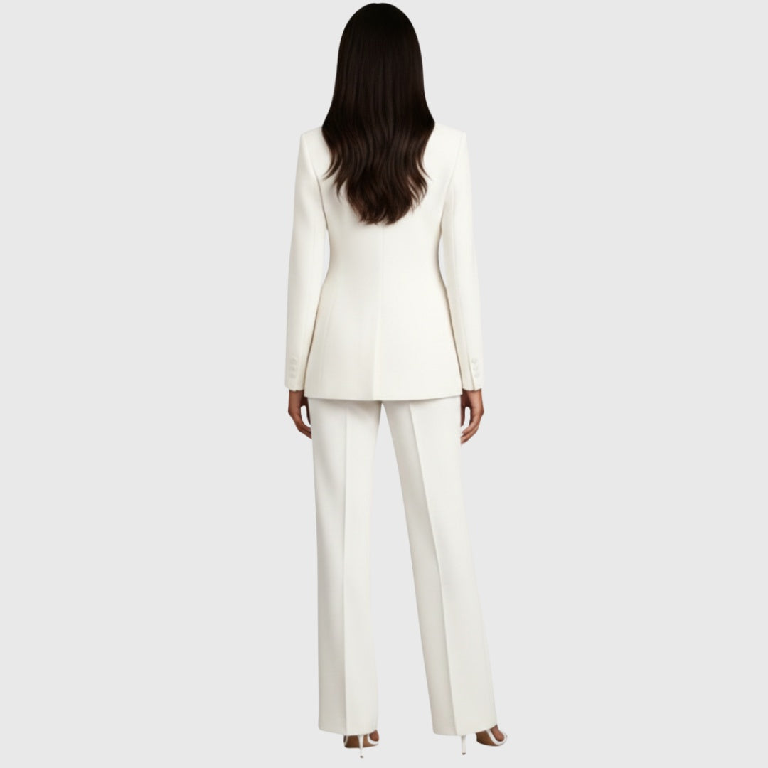 Jimena | Traje Elegante de Chaqueta Mujer Blazer Estructurado Pantalón Recto