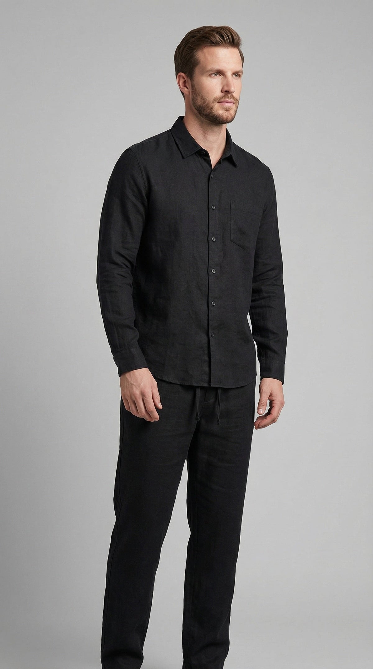 Sergio | Conjunto de Lino de Manga Larga Hombre Camisa y Pantalón