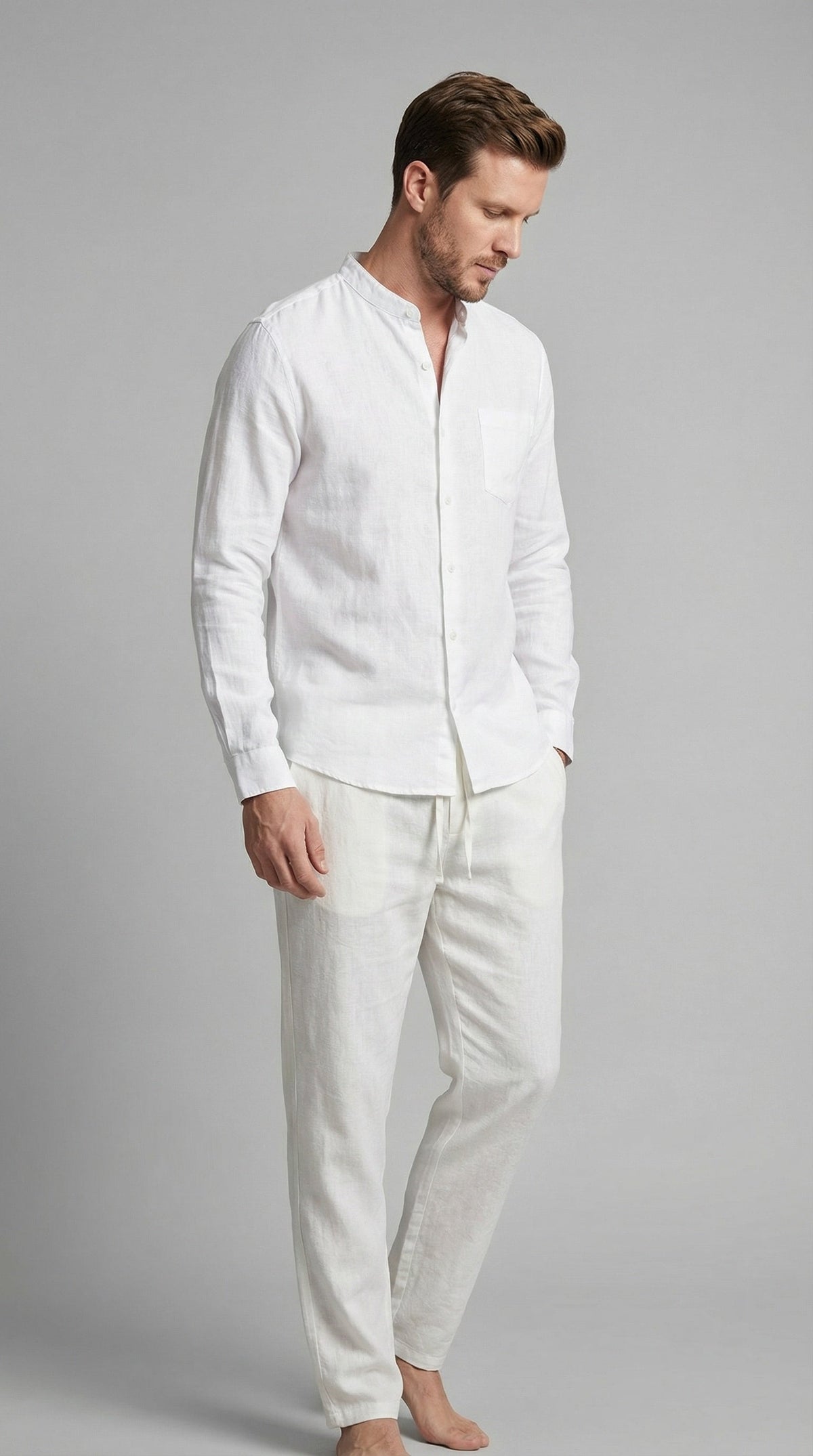 Sergio | Conjunto de Lino de Manga Larga Hombre Camisa y Pantalón