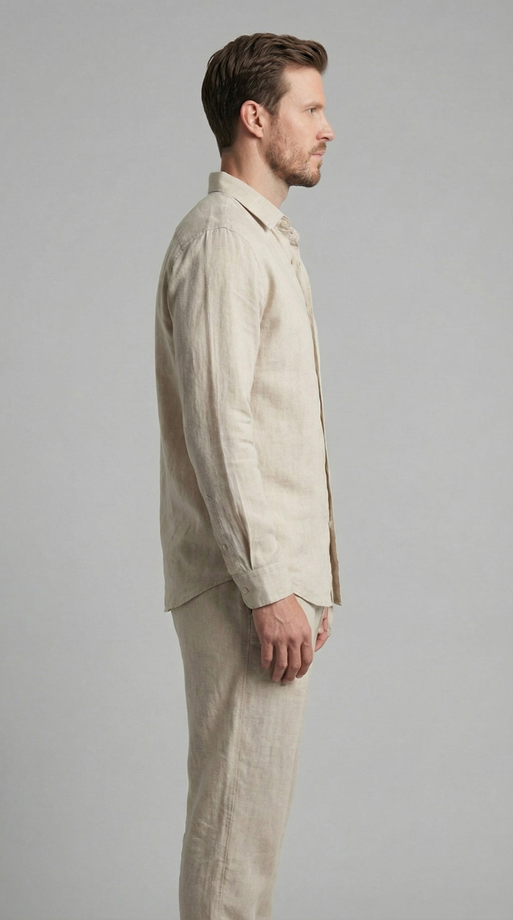 Sergio | Conjunto de Lino de Manga Larga Hombre Camisa y Pantalón