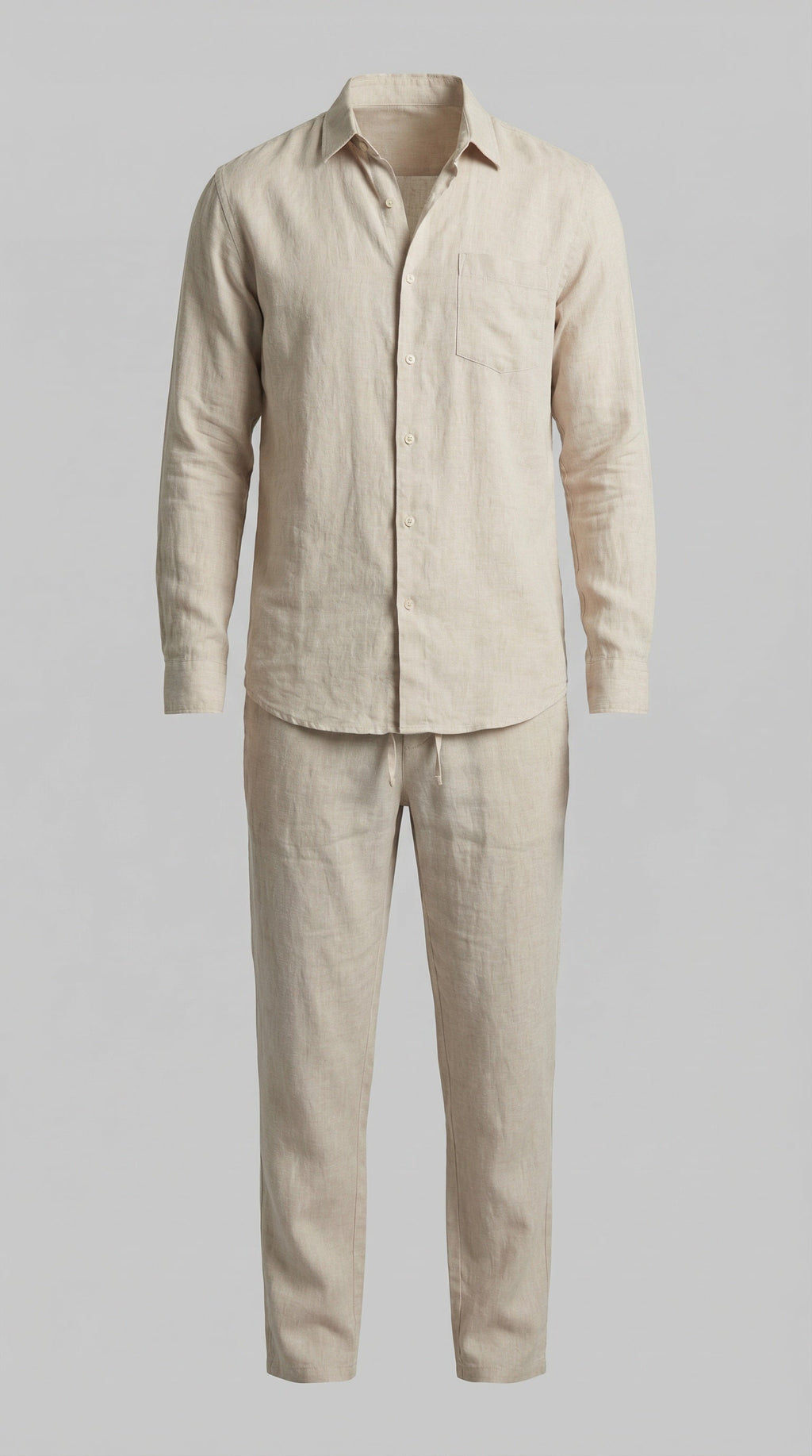 Sergio | Conjunto de Lino de Manga Larga Hombre Camisa y Pantalón